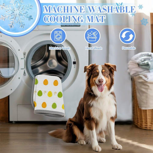 imiBBWQu Summer 27" 22" Cooling Pad Easter Eggs Cooling Crate Mat for Dogs Washable Pad for Dogs Pet Bed Fluffy Cat Bed