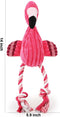 Tough Plush Dog Toy, Knot Flamingo Squeaky Toy for Dogs, Model DT060