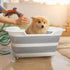 7.1 Gal/27L Multipurpose Collapsible Dog Bathtub, Raised Small Pet Bathtub with Drainage Hole and Pet Hair Collector