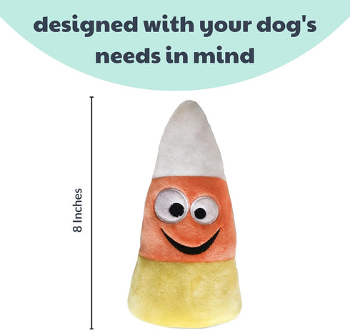 Huxley & Kent Kookie Korn Halloween Power Plush Dog Toy with Squeaker, Fun, Durable, Safe Gift for Dogs, H&K Squeaky