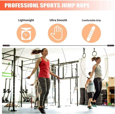 Redify Jump Rope for Fitness, Adjustable Skipping Rope with Ball Bearings, Speed Jumping Rope for Workout at Home,