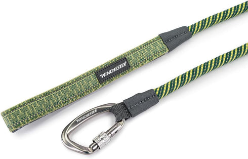 Winchester Pet 6 Foot Rope Leash - Heavy Duty Poly Blend for Large Medium Breed Dogs, Smoke Pine Color, Carabiner Clasp