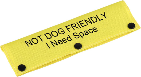 Funny Dog Leash Sleeve, Not Dog Friendly Dog Leash Wrap Alert Hanging ID Patch Tag Pet Birthday Gift