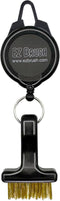 EZ Brush Mini Retractable Golf Club Brush Cleaning Tool with Clip and Brass Bristles