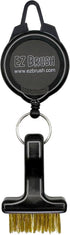 EZ Brush Mini Retractable Golf Club Brush Cleaning Tool with Clip and Brass Bristles