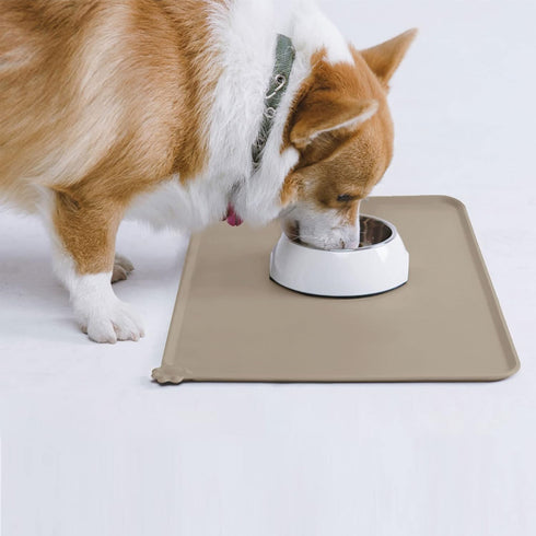 AUDWUD Silicone Waterproof Pet Feeding Mats, Anti-Slip Bowl Pad for Dog Food and Water