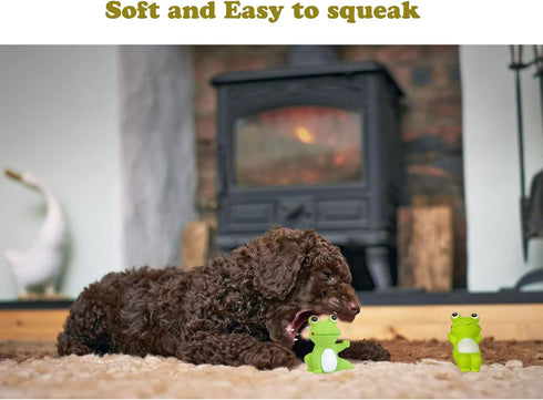 4 Cute Frog Puppy Squeak Toys, Latex Float Water Pool Dog Toys for Small Breeds, Interactive Play Pet Toys