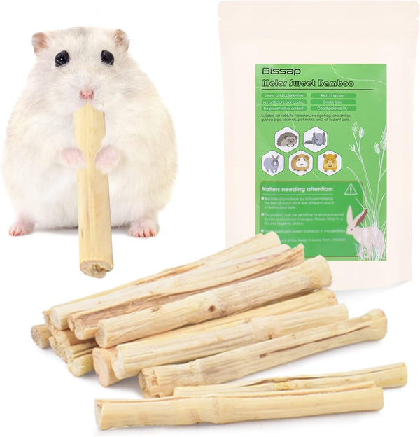 Bissap 145g/0.3Ib Sweet Bamboo Chew Sticks for Rabbits, Bunny Chew Sticks for