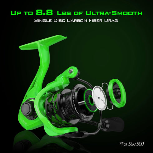 KastKing Zephyr Spinning Reel, 5.6oz Size 500 for Ultralight/Ice Fishing, Fresh & Saltwater