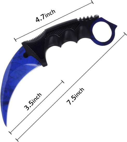 TOPOINT Karambit Knife with Sheath and Cord, Stainless Steel Fixed Blade for Hunting, Camping, Field Survival (Dark