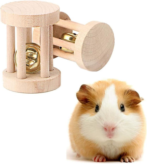 5 Pcs Hamster Chew Toys, Vankcp Natural Wooden Molar Ball for Small Animals, Cat, Rabbits, Guinea Pig
