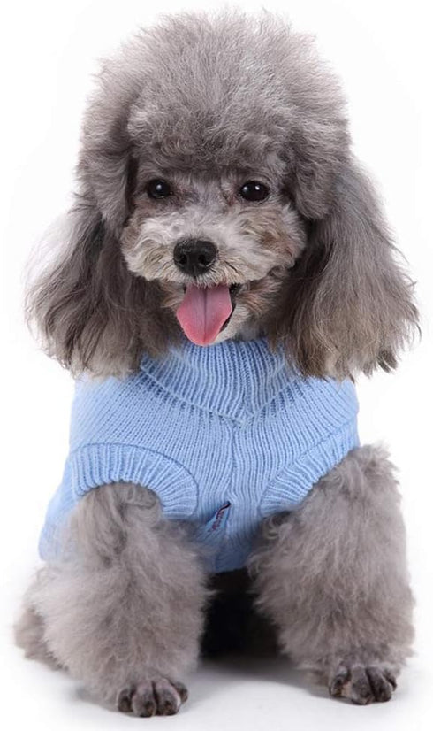 Dog Sweater for Small, Medium, Large Dogs - Warm Winter Turtleneck Pet Clothes for Cats and Puppies, Classic Christmas