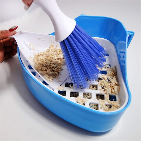 PINVNBY Mini Dustpan and Brush Set, Cage Cleaner for Small Animals, 2 Pack Mini Hand Broom and Dustpan