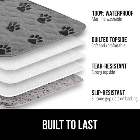 Gorilla Grip 100% Waterproof Dog Blanket 52x82, Pet Friendly Washable Couch Cushion Bed Protector (Paw)