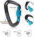 STURME Carabiner Clip 12KN Aluminium Wiregate Lightweight Heavy Duty D-Ring Hooks Spring Snap Link Keychain Clips