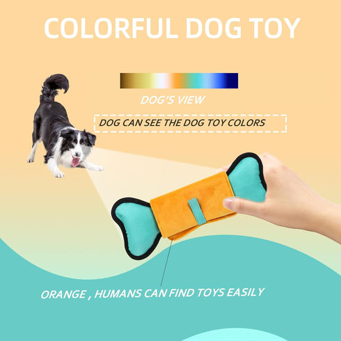 Dog Squeaky Toy - Indestructible Plush and Nylon Fabric Interactive Puzzle Toy for Dogs