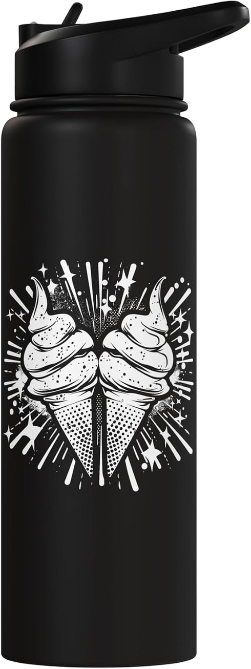 Funny Ice Cream Guy T-Shirts and Presents Frozen Ice Cream Dessert Sorbet Stainless Steel Insulated Water Bottle
