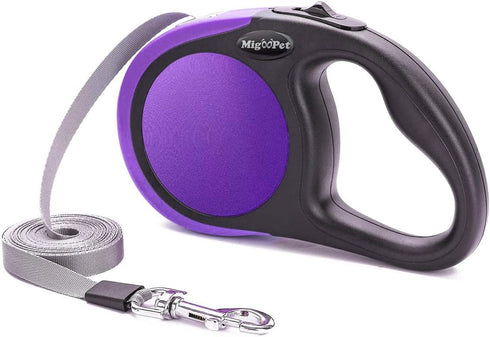 Heavy Duty Retractable Dog Leash-16ft Strong & Durable Walking Leash for S to L Dogs up to 45/115 lbs, Upgraded Lock System, Non Slip Grip, Tangle Free (Small/Medium, Purple)