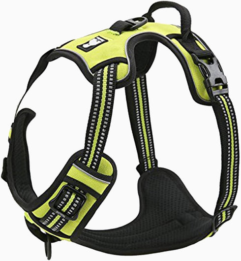 TRUE LOVE TLH5651 Adjustable No-Pull Dog Harness, Reflective Pup Vest Harnesses in Neon Yellow, Size L
