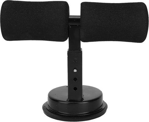 Sit-up Aid | Portable Adjustable Sit Up Bar for Floor | Abdominal Muscle Exercise Equipment for Body Building (Black)