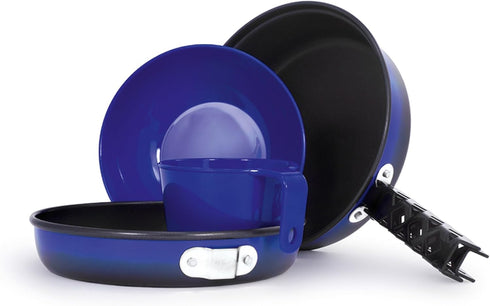 GSI Outdoors Bugaboo Mess Kit, High-Performance Ceramic Coated Cookset with 8" Fry Pan/Lid, 1 qt. Pot, Accessories