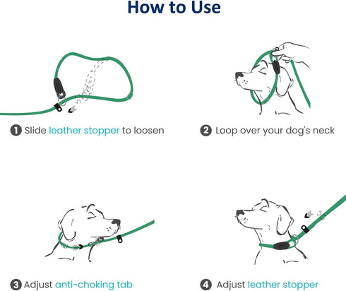 WePet Dog Training Slip Leash, No Pull Reflective Lead, Heavy Duty Loop Rope, Comfortable Handle, 6 ft, 1/2 inch,