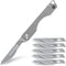 KeyUnity KK01 Titanium Folding Knife, Utility EDC Pocket Knife with #24 Replaceable Blade for Outdoor Use