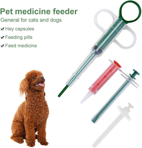 4Pcs Cat Pill Shooter Plunger Popper, Soft Tip Tablet Syringe Pusher, Pet Medicine Feeder for Small Dogs and Cats