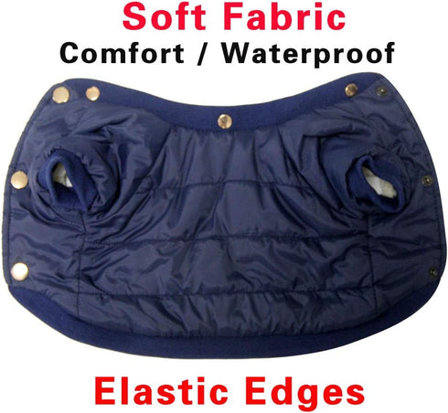 Fleece Lined Dog Coat with Detachable Hood and Hind Legs, Warm Puppy Jacket for Winter (Blue XXL)