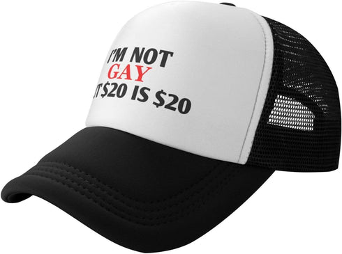 I'm Not Gay But $20 is $20 Adjustable Unisex Adult Trucker Hat Classic Fishing Cap