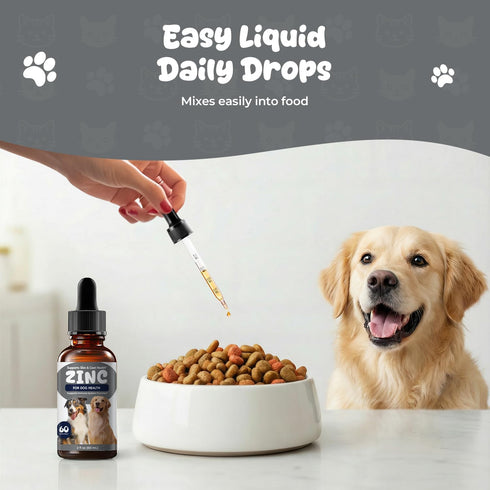 Homibabis Immune 2 oz (60 mL) Zinc Drops for Dogs - Liquid Zinc Supplement for Skin & Coat Health, Support Trace