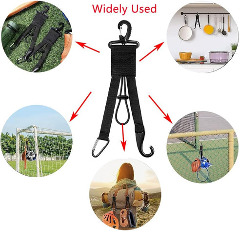 YELAIYEHAO 3 in 1 Baseball Softball Gear Hanger, Dugout Organizer with Bat Holder, Glove Clip, Helmet Hook