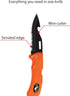 Nami Folding Knife with Wrist Lanyard, Saltwater Resistant for Scuba Diving, Fishing, Hunting, Camping (Black/Titanium)