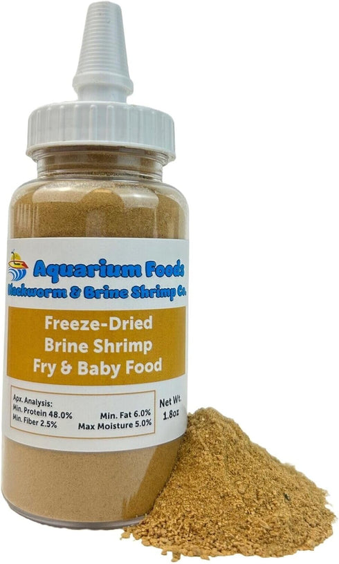 Aquatic Foods Inc. Brine Shrimp Powder-Small Bits Fry & Baby Food, for Freshwater Fish, Marines,