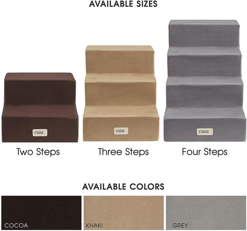 Friends Forever Milo Folding Dog Stairs, 2 Steps, Indoor Premium Foam Pet Steps, Machine Washable Removable Cover -