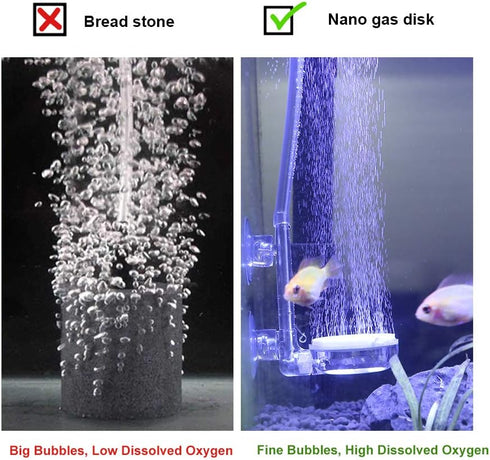 UPETTOOLS Aquarium Air Stone Kit with Control Valve, Quiet Nano Bubble Stone Diffuser for Super Tiny Bubbles