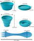 Silicone Collapsible Bowl Cup Set with Spork for Outdoor Camping Hiking Travel - Set of 3 by Ecoart