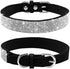 Rhinestone Dog Collar, Cute Dazzling Soft Suede Leather Dog Cat Collar with Crystal Diamond (Black, L fit Neck 38-46 cm)