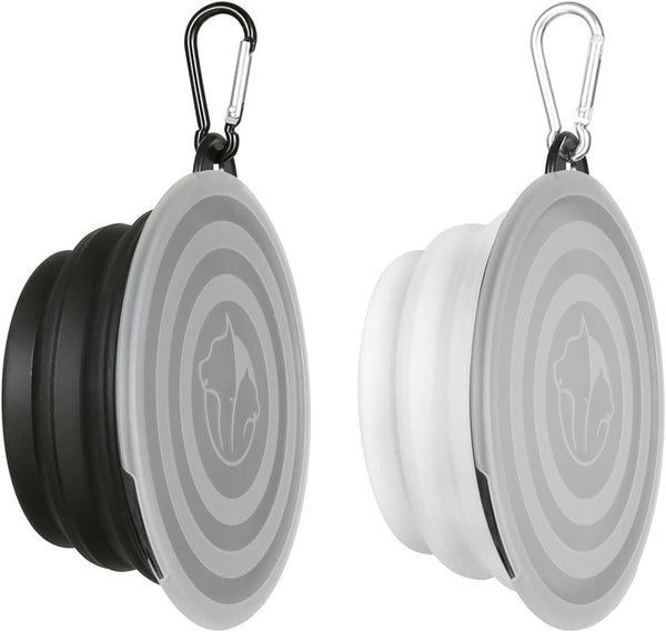 Collapsible Dog Bowl, 2 Pack Portable and Foldable Pet Travel Bowls - Collapsible Water Feeding Bowls for Dogs, Cats,