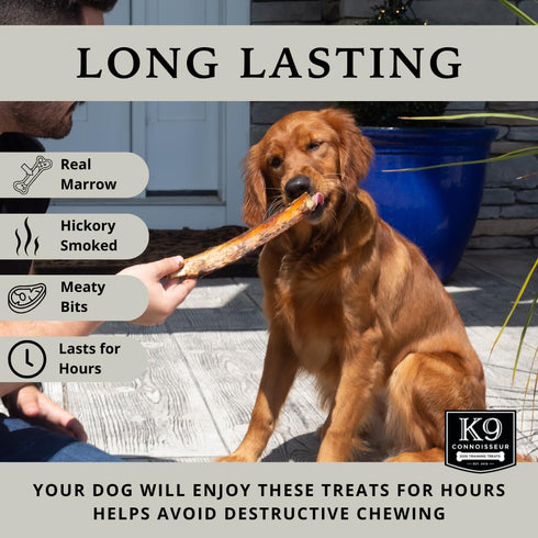 K9 8 10 Inch 50 16 Pack Connoisseur Beef Marrow Rib Dog Bones Long Lasting to Long - USA Made Single Ingredient