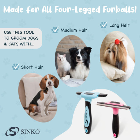 Sinko Deshedding Dog Brush, Professional Dog Deshedding Tool, Cat Deshedding Brush, Pet Hair Remover for Cats and Dogs