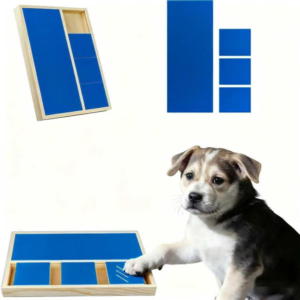 Dog Nail Scratch Pad with Treat Box, Solid Wood Nail Filing Board