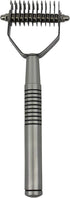 Professional Pet Grooming Undercoat Shedding Dematting Rake - 12 Teeth Wide for Effective Grooming
