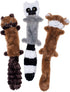 ZippyPaws Skinny Peltz - 18" Chipmunk, Lemur, Monkey No Stuffing Squeaky Dog Toys, Bulk Multi-Pack