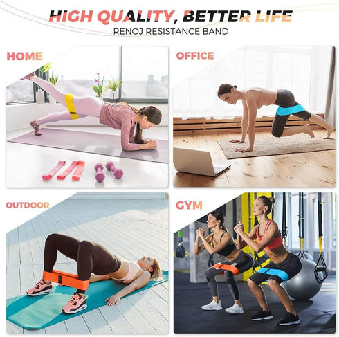 Resistance Bands - 3 Set Exercise Workout Bands for Women and Men, Stretch Bands for Booty Legs
