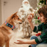DOGWONG Christmas Cotton Dog Collar, Red Green Stripe Durable Soft Fabric Collar for Small Medium Large Dogs