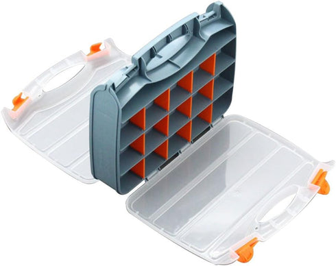 TOPIND Fishing Tackle Box, Double-Sided Transparent Storage with Adjustable Dividers, Plastic Organizer for Fishing