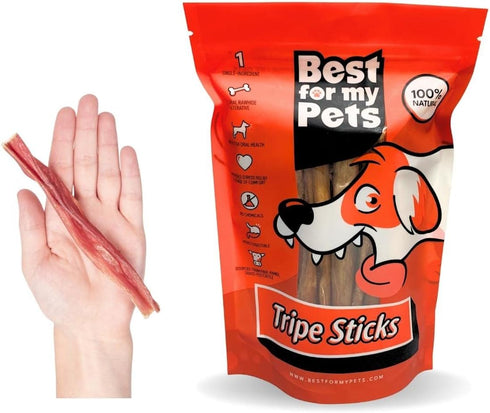 Best For My Pets Tripe Sticks for Dogs, 5-Inch, 6-Ounce, All-Natural Rawhide-Free Dog Treats