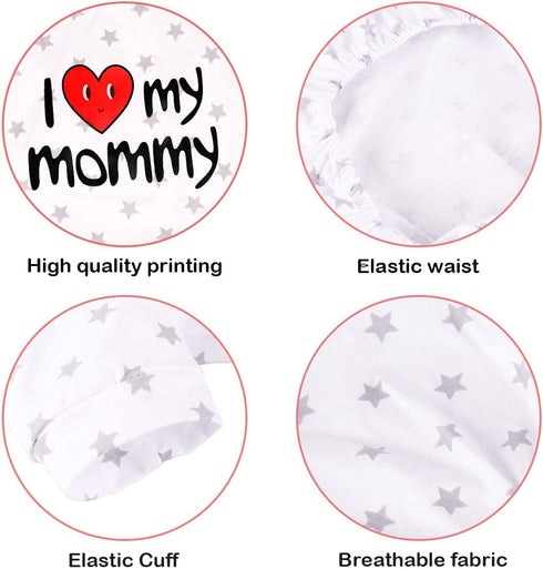 2-Pack Cotton Dog Pajamas - Lightweight Dog Onesies for Small Medium Dogs and Cats, I Love My Mommy/Daddy Printed Pet