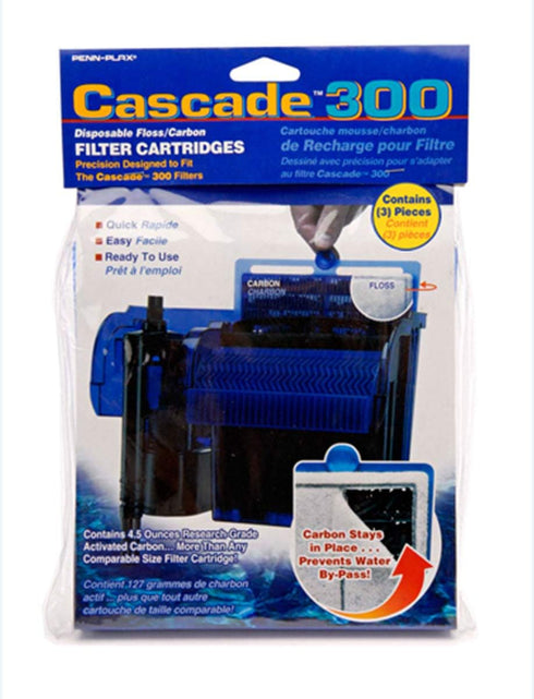 Penn-Plax Cascade 300 GPH Hang On Replacement Cartridges, 3 Pack for Cascade 300 Filter